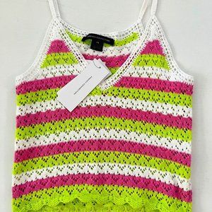 French Connection Nora  Striped Crochet Knit Tank